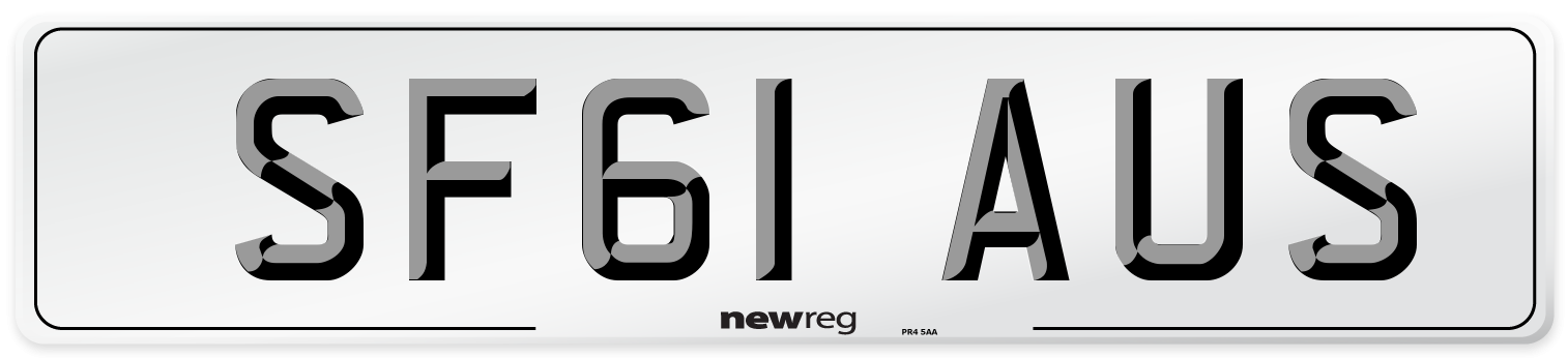 SF61 AUS Number Plate from New Reg